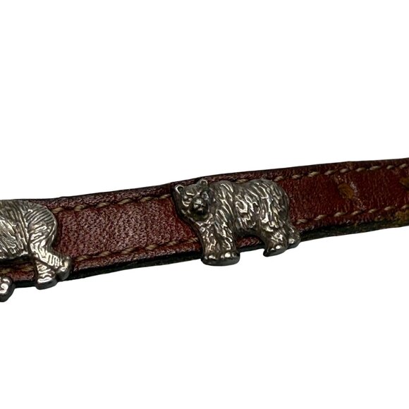 Brighton 1994 Leather Concho Elephant Zebra Rhino Bracelet - Picture 9 of 10
